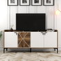 Hanah Home Consola Industrial Venedik Nogal y Blanco 180x78x35 cm